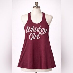 Maroon Burgandy Wiskey Girl Tank Top Size M